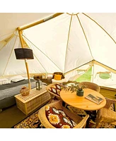 8-10 Person Canvas Bell Tent, Glamping, 4-Season Yurt, Family/Party Camping, 23x16,5ft
