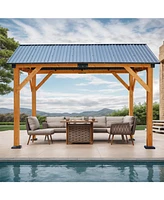 Fir wood carport/gazebo, Steel roof, all-weather