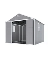 Campcraft 8x8 resin shed, durable Pp, waterproof, Uv/rust proof, large storage, Hd window
