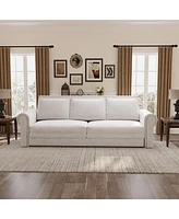 93.7" Velvet Chesterfield Sofa Bed: 3-in-1 Convertible Sofa with Nailhead Trim