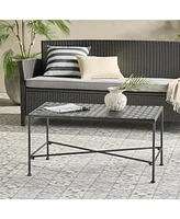 Outdoor Iron Coffee Table - Black Brush Silver