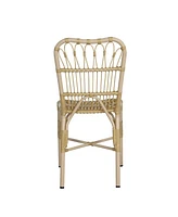 Outdoor Wicker Patio Dining Chairs (Set of 2), Natural
