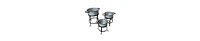 3-Piece Galvanized Metal Planter Set – Round Tub Design with Iron Stands