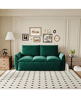 70.9" Convertible Sofa Bed with Pillow & Blanket, Green Velvet