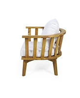 Set of 2, Outdoor Acacia Wood Patio Club Chair