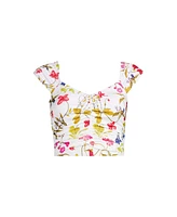 Lands' End Women's Ruched Cap Sleeve Tankini Top