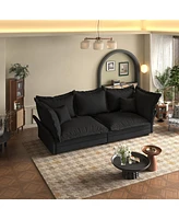 90.55" Modern Sofa with Deep Seat and Pillows, Convertible Chaise for Home Offices