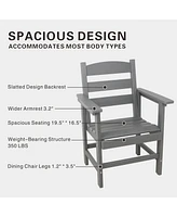 7-Piece Hdpe Patio Dining Set (Grey), Table, 6 Chairs, 51" Tabletop