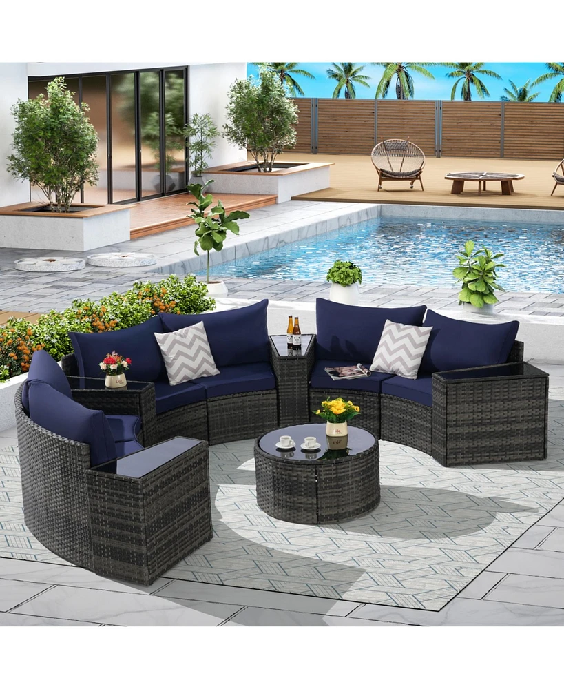 11-pc Half-Moon Patio Set