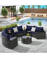 11-pc Half-Moon Patio Set