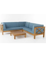 Acacia Wood Outdoor Sectional Sofa Set