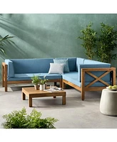 Acacia Wood Outdoor Sectional Sofa Set