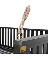 Minimalist Twin Swing Bed, Backyard/Porch, Sloped Design, Black