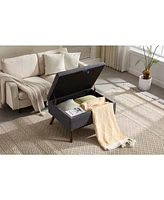 Mid-century modern storage bench/coffee table, Assembled, Living/entry/family room