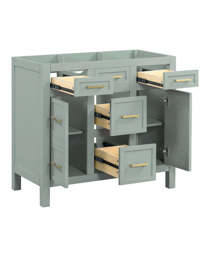 [Cabinet Only] 36" Light Green Bathroom Vanity(Sink not included)