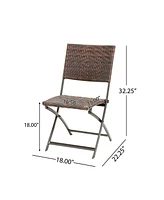 Folding Wicker Patio Dining Chair - Brown