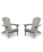 2 Wooden Folding Adirondack Chairs