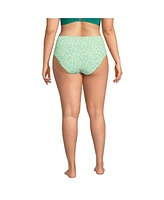 Lands' End Plus Tugless Scallop High Waisted Bikini Bottoms