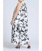 Eloquii Plus Double Layer Trapeze Maxi Dress