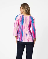Cable & Gauge Women's Pleated Boatneck Swing Top