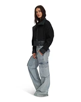 Belle & Bloom Women's Mad Love Cropped Bomber Jacket