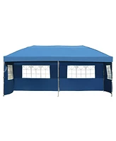 10x20 Pop-Up Canopy with Sidewalls (Blue) - Wheeled Bag