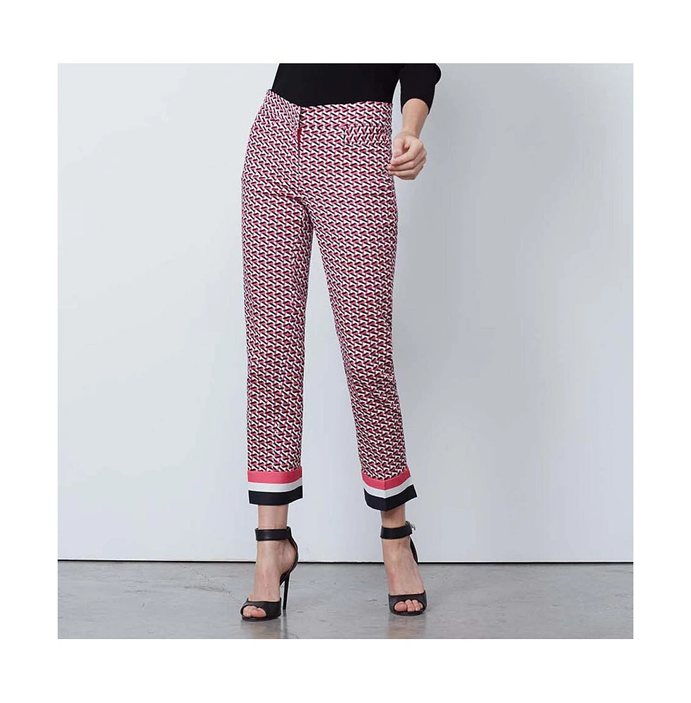Etcetera Women's Geometric Print Ankle Pants Labyrinth