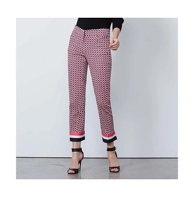 Etcetera Women's Geometric Print Ankle Pants Labyrinth