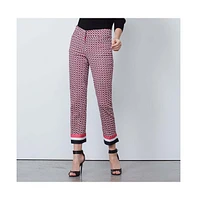Etcetera Women's Geometric Print Ankle Pants Labyrinth