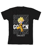 Dragon Ball Z Boys Super Saiyan Goten Repeat Text Black Crew Neck Short Sleeve T-shirt-xl