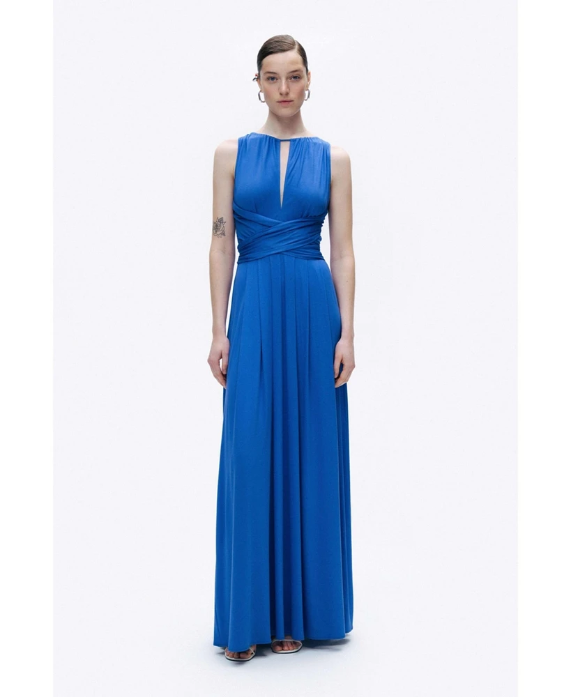 Nocturne Women's Maxi Dress with Belt Detail