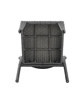 Stackable Wicker Patio Chairs - Grey, Durable & Stylish