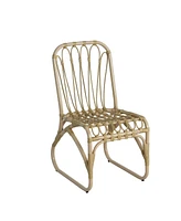 Outdoor wicker dining chairs (set of 2) with washable cushions, Natural