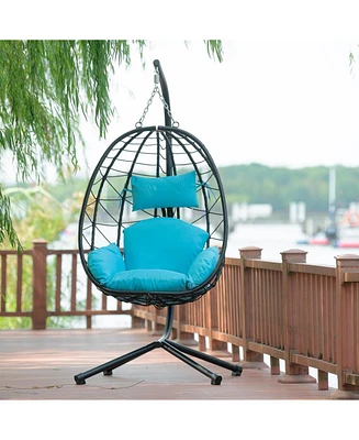 Egg chair with stand, indoor/outdoor, patio, bedroom, balcony