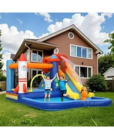 Qaba 5 in 1 Inflatable Bounce House Water Slide with 550W Blower