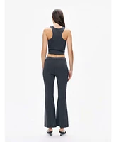 Nocturne Women's Ribbed Bell-Bottom Pants