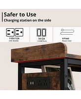 Console Table, Sofa Table with Power Outlet