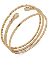 Anne Klein Gold-Tone 3-Pc. Set Bangle & Mother-of-Pearl Cuff Bracelets