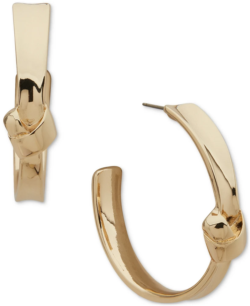 Anne Klein Gold-Tone Medium Knotted C-Hoop Earrings, 1"