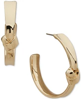 Anne Klein Gold-Tone Medium Knotted C-Hoop Earrings, 1"