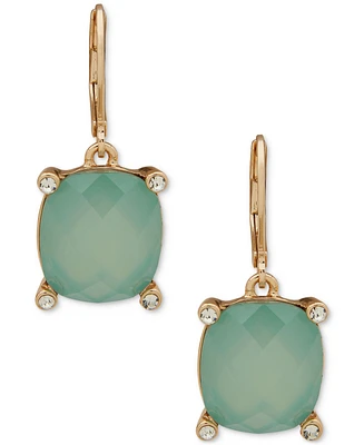 Anne Klein Gold-Tone Stone & Crystal Cushion Drop Earrings