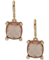 Anne Klein Gold-Tone Stone & Crystal Cushion Drop Earrings