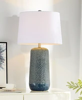 StyleCraft Home Collection 30" Galey Woven Wicker Ceramic Table Lamp
