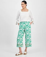 Jm Collection Women's Printed Pull-On Wide-Leg Pants, Exclusively at Macy's