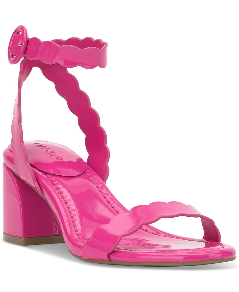 On 34th Women's Pathina Scalloped Block Heel Sandals