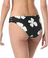 Vince Camuto Women's Floral-Print Macrame-Trim Bikini Bottoms