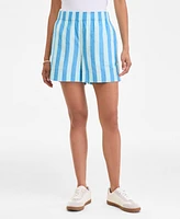 On 34th Women's Cotton Striped Pull-On Shorts, Exclusively at Macy's