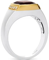 Le Vian Men's Pomegranate Garnet (5-1/4 ct. t.w.) & Nude Diamond (1/5 ct. t.w.) Ring in Sterling Silver & 14k Gold