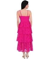 Siena Women's Embroidered-Lace Ruffle-Tiered Dress