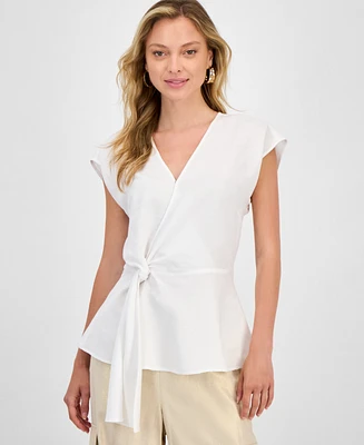 I.n.c. International Concepts Women's Side-Knot Surplice Top, Exclusively at Macy's